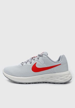 Tenis Running Gris-Rojo-Blanco Nike Revolution 6 NN