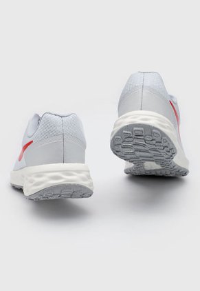 Tenis Running Gris-Rojo-Blanco Nike Revolution 6 NN