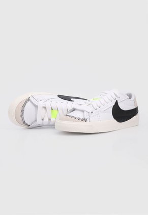 Tenis Lifestyle Blanco-Negro-Amarillo Neón Nike Blazer Low '77 Jumbo