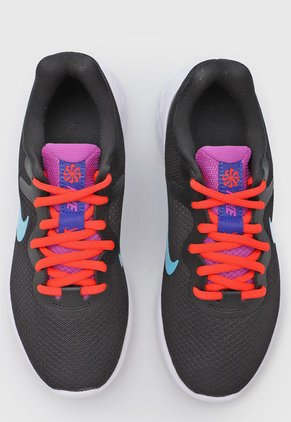 Tenis Running Negro-Coral-Celeste Nike Revolution 6 NN