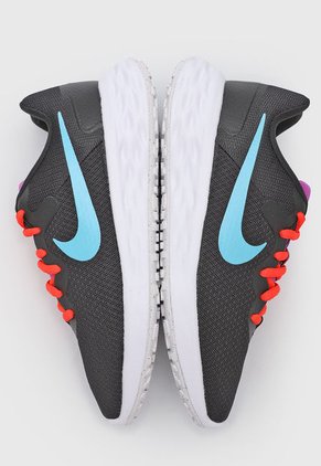 Tenis Running Negro-Coral-Celeste Nike Revolution 6 NN