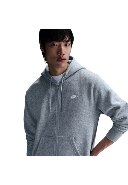 Hoodie Nike Club Bb Fz Hoodie Hombre-Gris
