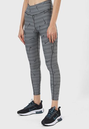 Leggings Gris-Negro Nike Mid-Rise 7/8 Pocket