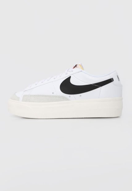 Tenis Lifestyle Blanco-Negro-Gris Nike Blazer Low Plataforma