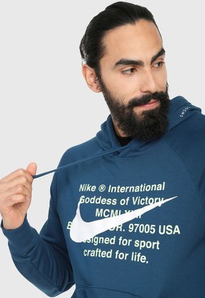 Hoodie Azul-Blanco Nike Swoosh po f