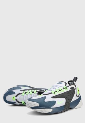 Tenis Blanco-Azul-Negro-Verde Nike Zoom 2K