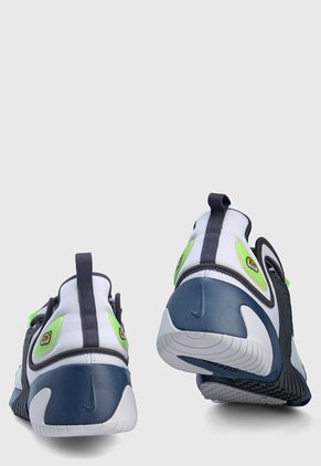 Tenis Blanco-Azul-Negro-Verde Nike Zoom 2K