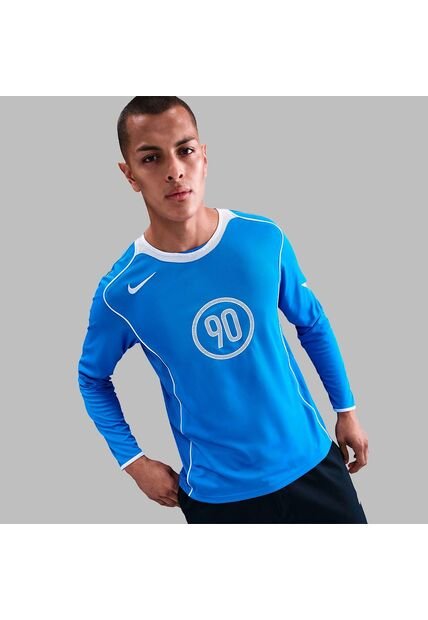Camiseta Nike Total 90 Manga Larga - Azul