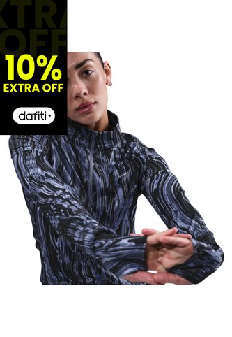 Camiseta Manga Larga Nike Swift Mujer-Negro/Gris Nike