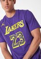 Camiseta Violeta-Amarillo-Negro Nike Los Angeles Lakers Statement Edition de Nike