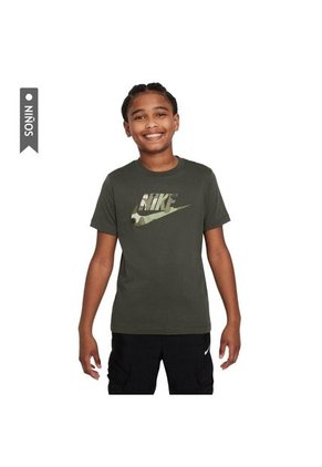 Camiseta Nike K Nsw Tee Club Ssnl Camo Niño-Verde
