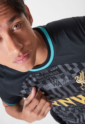 Camiseta Negro-Turquesa-Dorado Nike LeBron x Liverpool FC Stadium