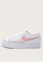 Tenis Lifestyle Blanco-Rosa-Gris Nike Blazer Low Plataforma de Nike