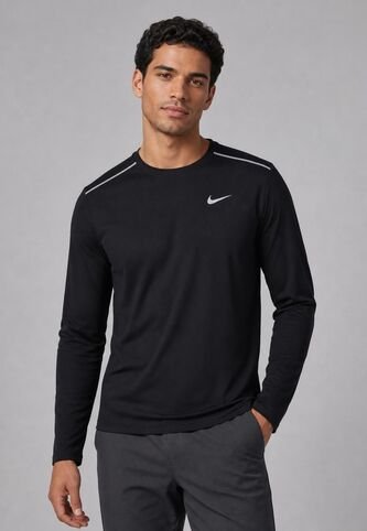 Camiseta Running Manga Larga NIKE Miler Negro Nike