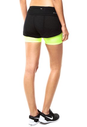 Short Negro-Amarillo Neón Nike Perforated Rival 2in1