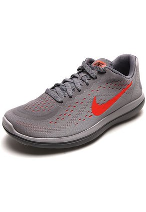 Tenis Training Gris-Naranja Neón Nike Flex 2017 Rn (Gs)