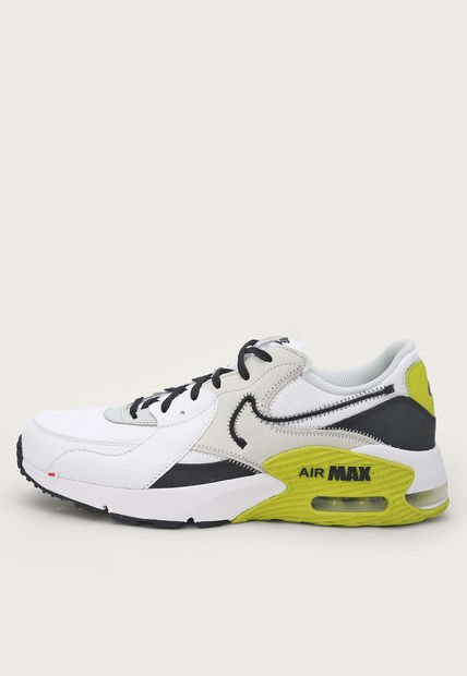 Tenis Lifestyle Blanco-Negro-Amarillo Neón Nike Air Max Excee