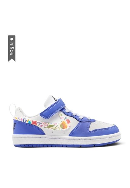 Tenis Nike Court Borough Low Fl Bpv Niño-Blanco/Azul