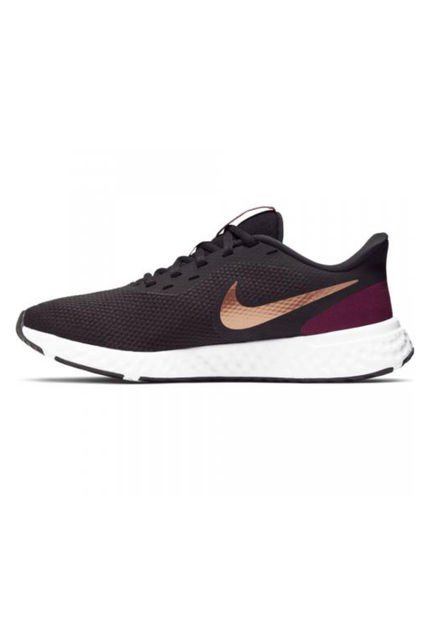 nike revolution 5 black copper maroon