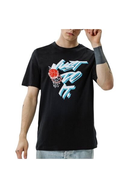 Camiseta De Básquetbol Nike Dri-fit Just Do It-Negro