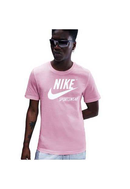 Camiseta Nike M Nsw Tee Crew Archive Fs Hombre-Rosa