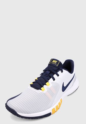 Tenis Training Blanco-Azul-Amarillo Nike Flex Control 4
