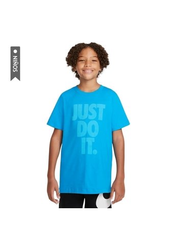 Camiseta Nike Sportswear Just Do It Wash Para Niños-Azul Nike