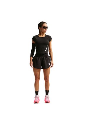 Camiseta Nike Tempo Swoosh Run Df Ss Mujer-Negro