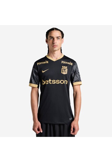 Nike Camiseta Nike Hombre Atlético Nacional Visitante 2025-Negro-Dorado Camiseta