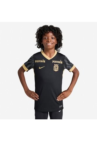 Camiseta Nike Kids Atlético Nacional Visitante 2025-Negro-Dorado Nike