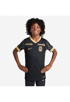 Camiseta Nike Kids Atlético Nacional Visitante 2025-Negro-Dorado