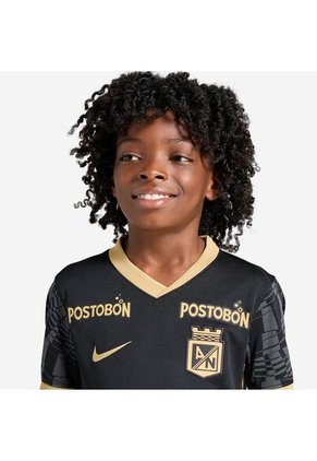 Camiseta Nike Kids Atlético Nacional Visitante 2025-Negro-Dorado