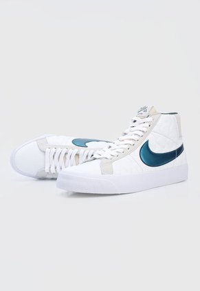 Tenis Skateboarding Blanco-Azul Nike SB Zoom Blazer Mid EK
