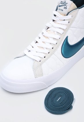 Tenis Skateboarding Blanco-Azul Nike SB Zoom Blazer Mid EK