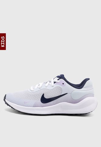 Tenis Running Azul Grisáceo-Lila-Azul Navy Nike Revolution 7 Nike