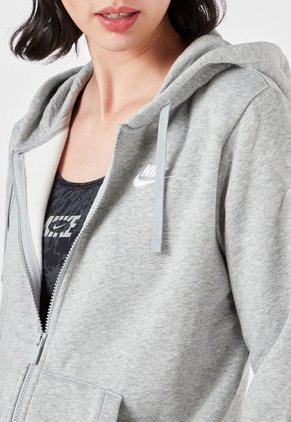 Hoodie Gris-Blanco Nike Sportswear Club Fleece