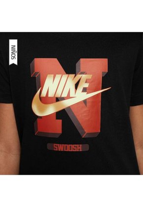Camiseta Nike K Nsw Tee Futura Hbr Ssnl Niño-Negro