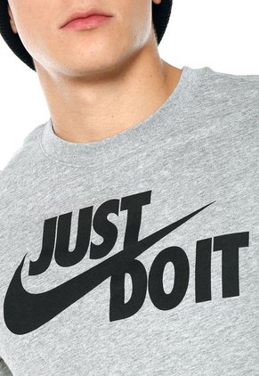 Camiseta Gris-Negro Nike M nsw Tee Just Do it Swoosh