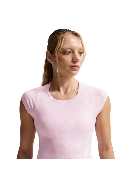 Camiseta Nike Tempo Swoosh Run Df Ss Mujer-Rosa