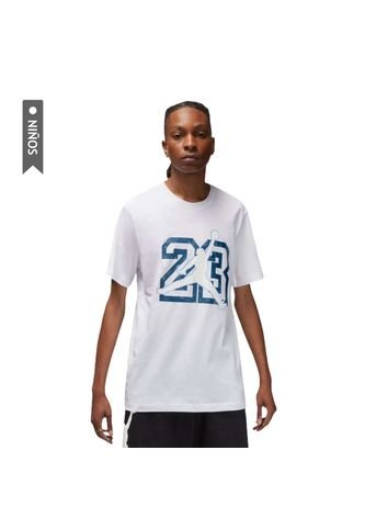 Camiseta Nike 23 Jumpman Ss Niños-Blanco Nike