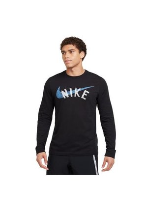 Sueter Nike Dri Fit Tee Ls Swoosh-Negro