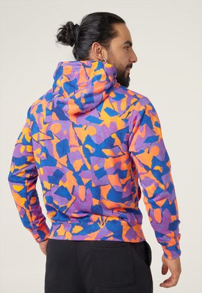 Hoodie Violeta-Azul-Naranja Neón Nike Club Fleece