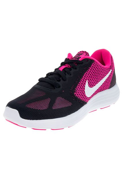 Zapatilla Nike Downshifter Negro/Fucsia Mujer