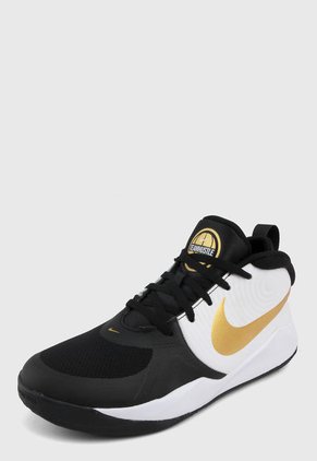Tenis Lifestyle Negro-Blanco-Dorado Nike Kids Team Hustle D 9 Gs