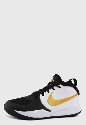 Tenis Lifestyle Negro-Blanco-Dorado Nike Kids Team Hustle D 9 Gs