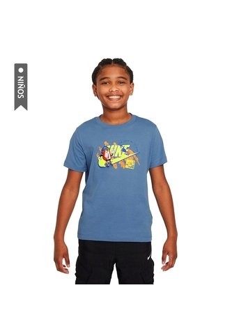 Camiseta Nike K Nsw Tee Boxy 1 Futura Niño-Azul Nike