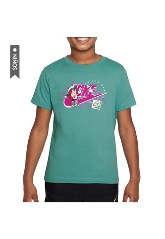 Camiseta Nike K Nsw Tee Boxy 1 Futura Niño-Verde Nike