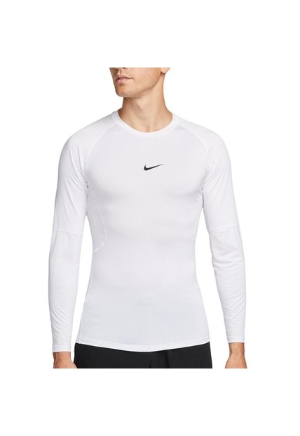 Camiseta Nike Pro Manga Larga-Blanco