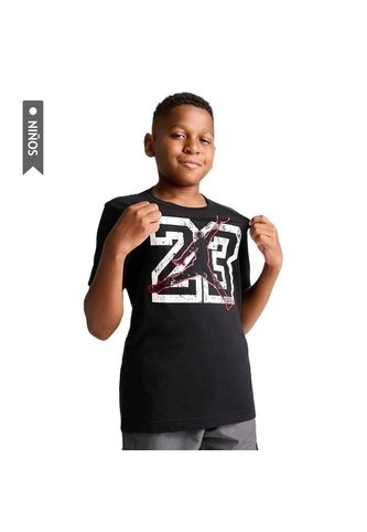 Camiseta Jordan Brand 23 Jumpman Ss Tee Niños-Negro Nike