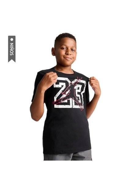 Camiseta Jordan Brand 23 Jumpman Ss Tee Niños-Negro